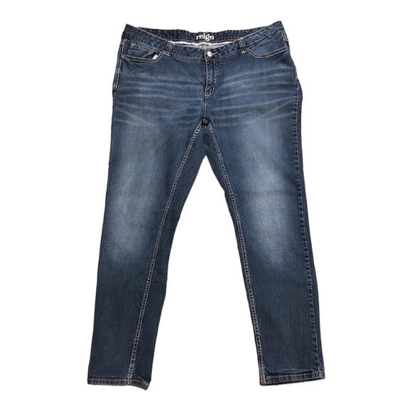 Reign Jeans Reign Plus Size High Rise Blue Denim Jeans Stretchy Designer Fashion Jeans